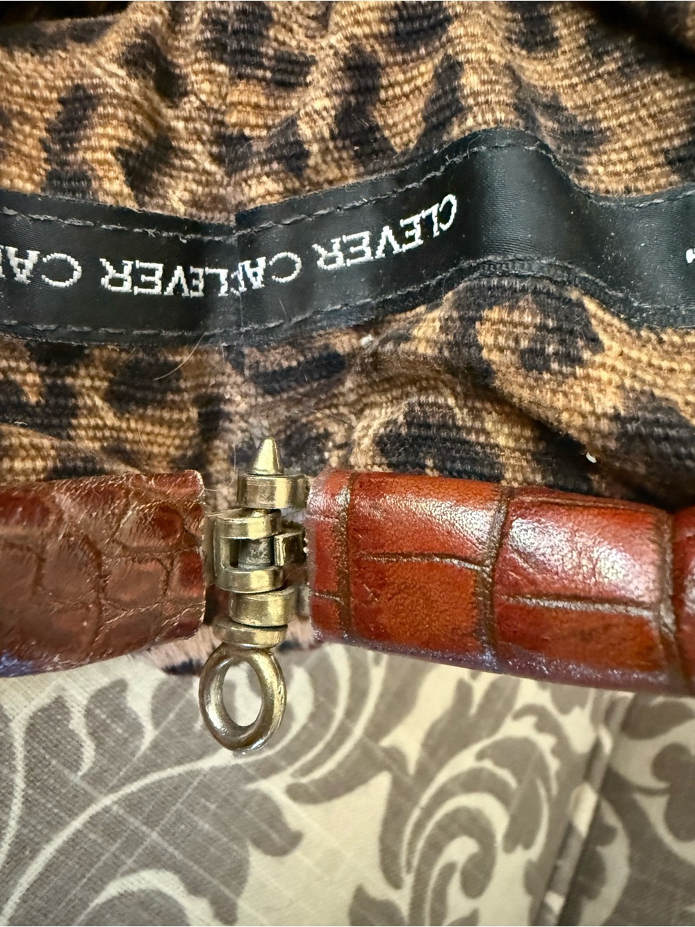 Clever Carriage Company Boho Denim & Croc with Lace & carpet bag style Handbag - Picture 16 of 16